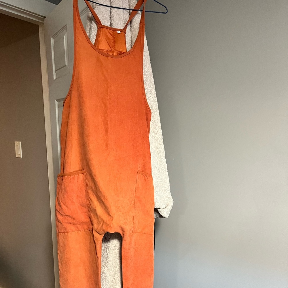 Orange Sleeveless Jumpsuit